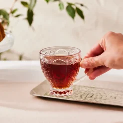 Best Seda 6-Piece Glass Tea Cup Set, 180ml, Transparent Tea Set|Turkish Tea Sets