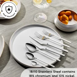 Sale Sedir 84-Piece Stainless Steel Cutlery Set for 12 People, Silver Cutlery Sets