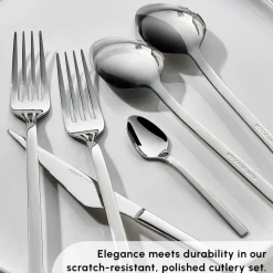 Sale Sedir 84-Piece Stainless Steel Cutlery Set for 12 People, Silver Cutlery Sets