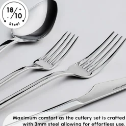 Sale Sedir 84-Piece Stainless Steel Cutlery Set for 12 People, Silver Cutlery Sets