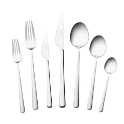 Clearance Serena 84-Piece Stainless Steel Cutlery Set for 12 People, Silver Cutlery Sets
