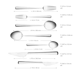 Clearance Serena 84-Piece Stainless Steel Cutlery Set for 12 People, Silver Cutlery Sets