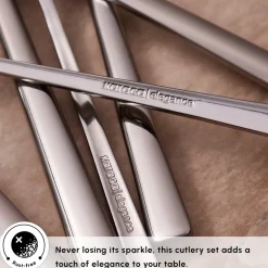 Clearance Serena 84-Piece Stainless Steel Cutlery Set for 12 People, Silver Cutlery Sets