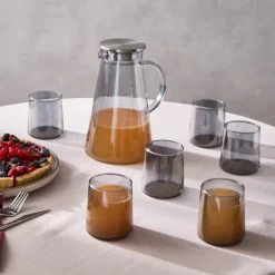 New Serene 7-Piece Tumbler Glass Set, Anthracite Tumbler Glasses