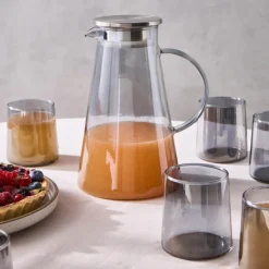 New Serene 7-Piece Tumbler Glass Set, Anthracite Tumbler Glasses