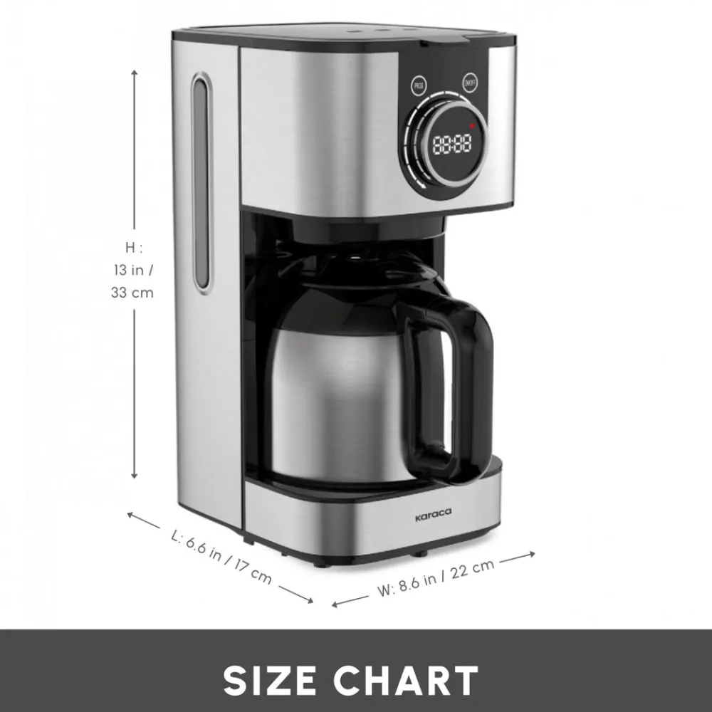 New Series 2303 Steel Filter Coffee Machine, 1.2L, 800W, Filter Coffee Machines|Coffee Machines