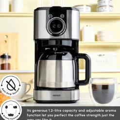 New Series 2303 Steel Filter Coffee Machine, 1.2L, 800W, Filter Coffee Machines|Coffee Machines