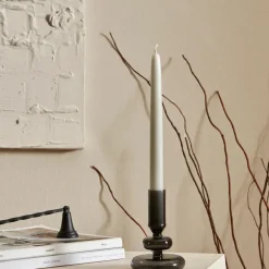 Outlet Sharm Glass Candle Holder, 13cm, Black Candle Holder