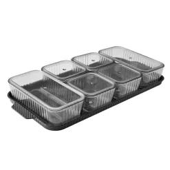 Sienna 6 Piece Breakfast Storage Container Set, Black Transparent Storage Containers