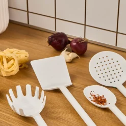 Simple 5-Piece Utensil Set, White Kitchen Utensils