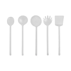 Simple 5-Piece Utensil Set, White Kitchen Utensils