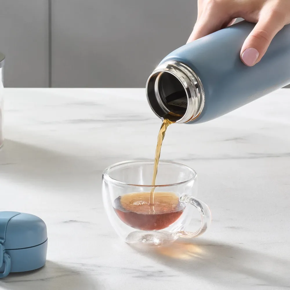 Clearance Skyfall Leak-Proof Stainless Steel Flask, 500ml, Blue Stainless Steel Flasks