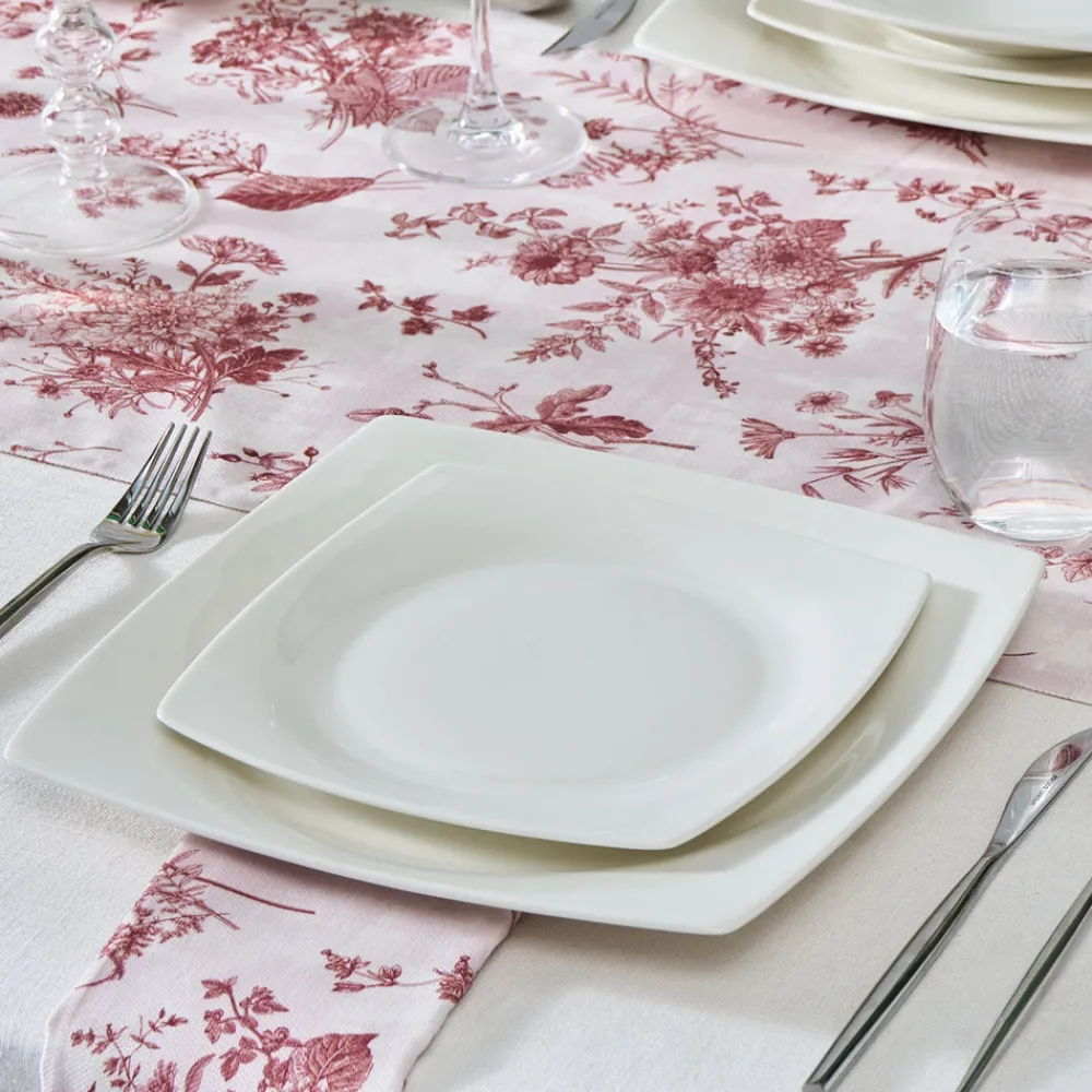 New Square Bone China Mensa 24-Piece Dinner Set for 6 People, White Bone China Dinner Sets|See All Dinner Sets