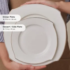 Clearance Square Bone China Wave 53-Piece Dinner Set for 12 People, Bone China Dinner Sets|See All Dinner Sets