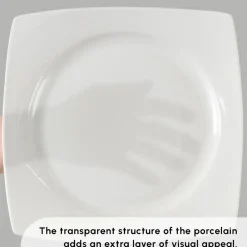 Clearance Square Bone China Jamie 52-Piece Dinner Set for 12 People, White See All Dinner Sets|Bone China Dinner Sets