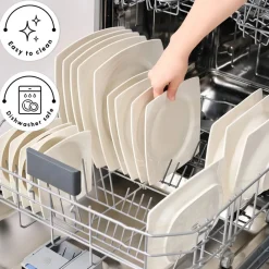 Clearance Square Bone China Jamie 52-Piece Dinner Set for 12 People, White See All Dinner Sets|Bone China Dinner Sets