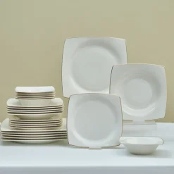 Sale Square Bone China Mensa 24-Piece Dinner Set for 6 People, See All Dinner Sets|Bone China Dinner Sets