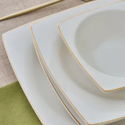 Sale Square Bone China Mensa 24-Piece Dinner Set for 6 People, See All Dinner Sets|Bone China Dinner Sets