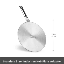Sale Stainless Steel Induction Hob Plate Adapter, 19cm, Grey Induction Cookware