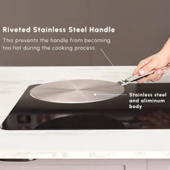 Sale Stainless Steel Induction Hob Plate Adapter, 19cm, Grey Induction Cookware