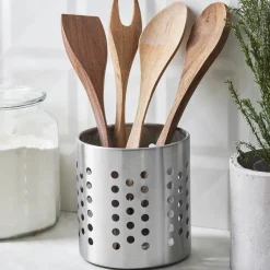New Stainless Steel Utensil Holder, 12cmx13cm Silver Kitchen Utensils