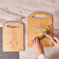 Best Stark 2 Piece Bamboo Chopping Board Set, Wood Chopping Boards