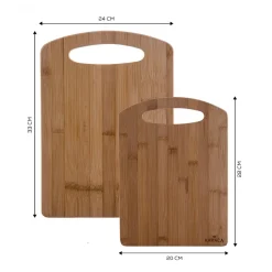 Best Stark 2 Piece Bamboo Chopping Board Set, Wood Chopping Boards