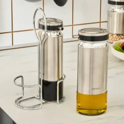 Outlet Stellum 3 Piece Glass Oil and Vinegar Bottle Set, Oil & Vinegar Bottles