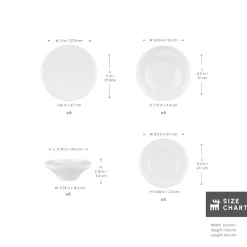 New Stream Bone China Selene 24-Piece Dinner Set for 6 People, White See All Dinner Sets|Bone China Dinner Sets