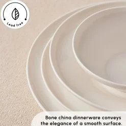 New Stream Bone China Selene 24-Piece Dinner Set for 6 People, White See All Dinner Sets|Bone China Dinner Sets
