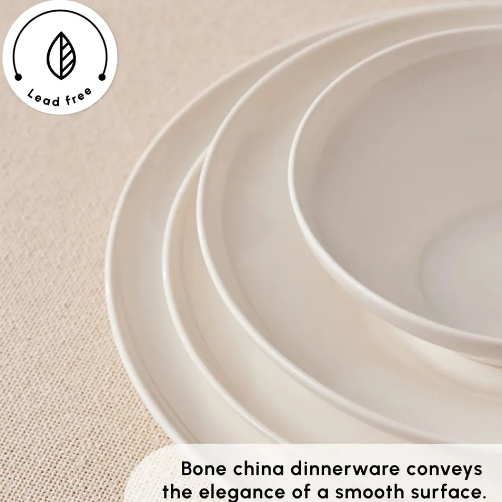 New Stream Bone China Selene 24-Piece Dinner Set for 6 People, White See All Dinner Sets|Bone China Dinner Sets