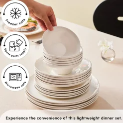 New Stream Bone China Selene 24-Piece Dinner Set for 6 People, White See All Dinner Sets|Bone China Dinner Sets