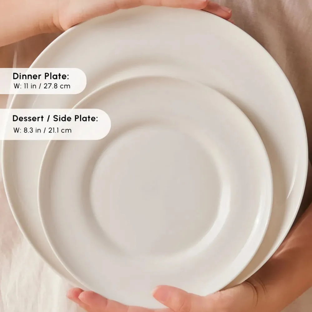New Stream Bone China Selene 24-Piece Dinner Set for 6 People, White See All Dinner Sets|Bone China Dinner Sets