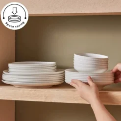 New Stream Bone China Selene 24-Piece Dinner Set for 6 People, White See All Dinner Sets|Bone China Dinner Sets