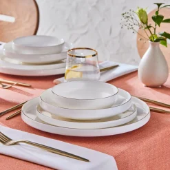 New Stream Bone China Saturn 24-Piece Dinner Set for 6 People, Gold See All Dinner Sets|Bone China Dinner Sets