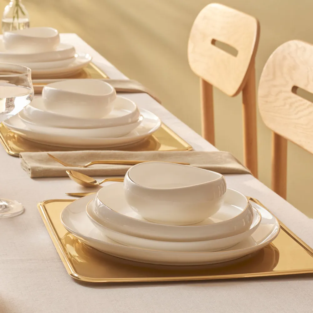 New Stream Bone China Hole Gold 24-Piece Dinner Set for 6 People, Multi See All Dinner Sets|Bone China Dinner Sets