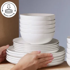 Discount Stream Bone China Favaro 53-Piece Dinner Set for 12 People, Platin See All Dinner Sets|Bone China Dinner Sets