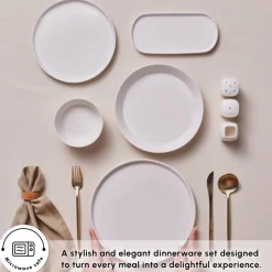 Best Stream Bone China Bomo 53-Piece Dinner Set for 12 People, White See All Dinner Sets|Bone China Dinner Sets