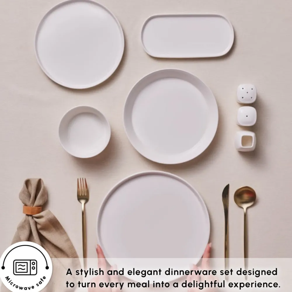 Best Stream Bone China Bomo 53-Piece Dinner Set for 12 People, White See All Dinner Sets|Bone China Dinner Sets