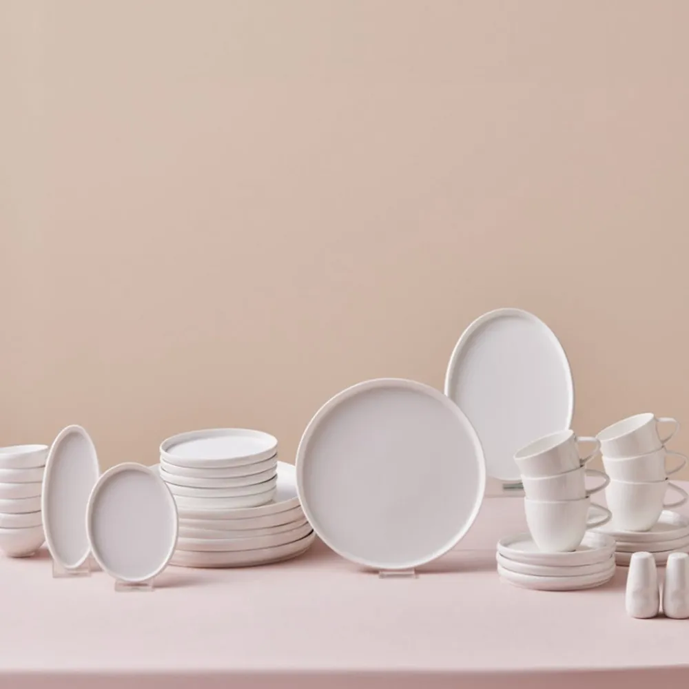 Discount Stream Bone China Sunset 34-Piece Serveware Set for 6 People, White Forever Bone China Serveware Sets|See All Serveware Sets
