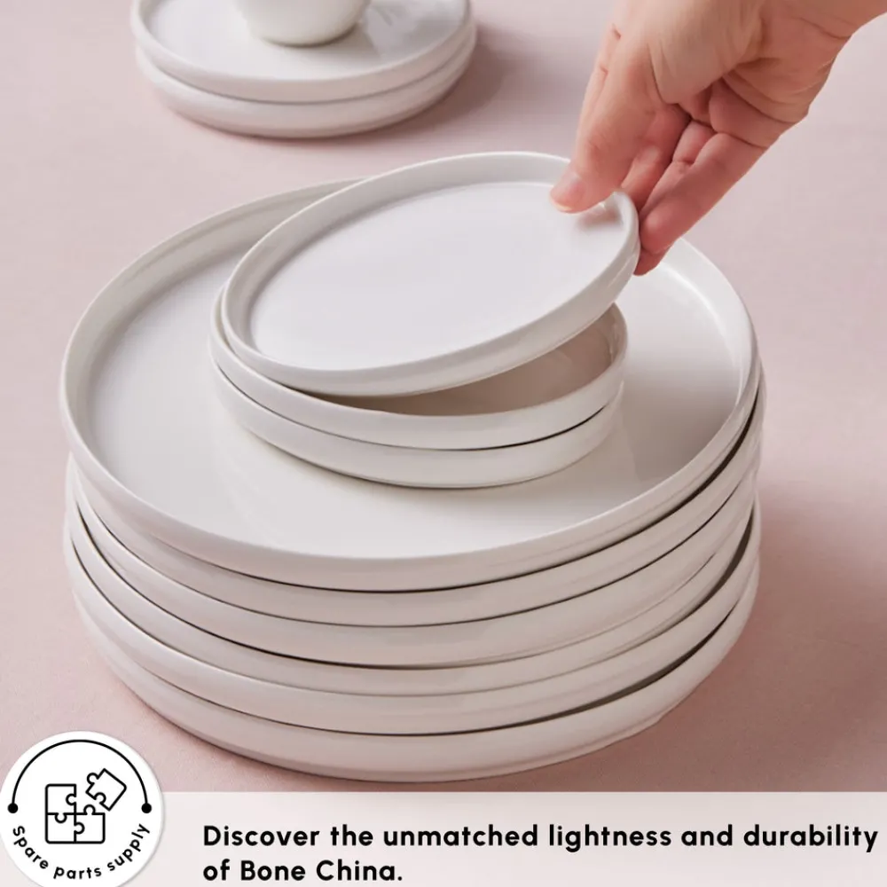 Discount Stream Bone China Sunset 34-Piece Serveware Set for 6 People, White Forever Bone China Serveware Sets|See All Serveware Sets
