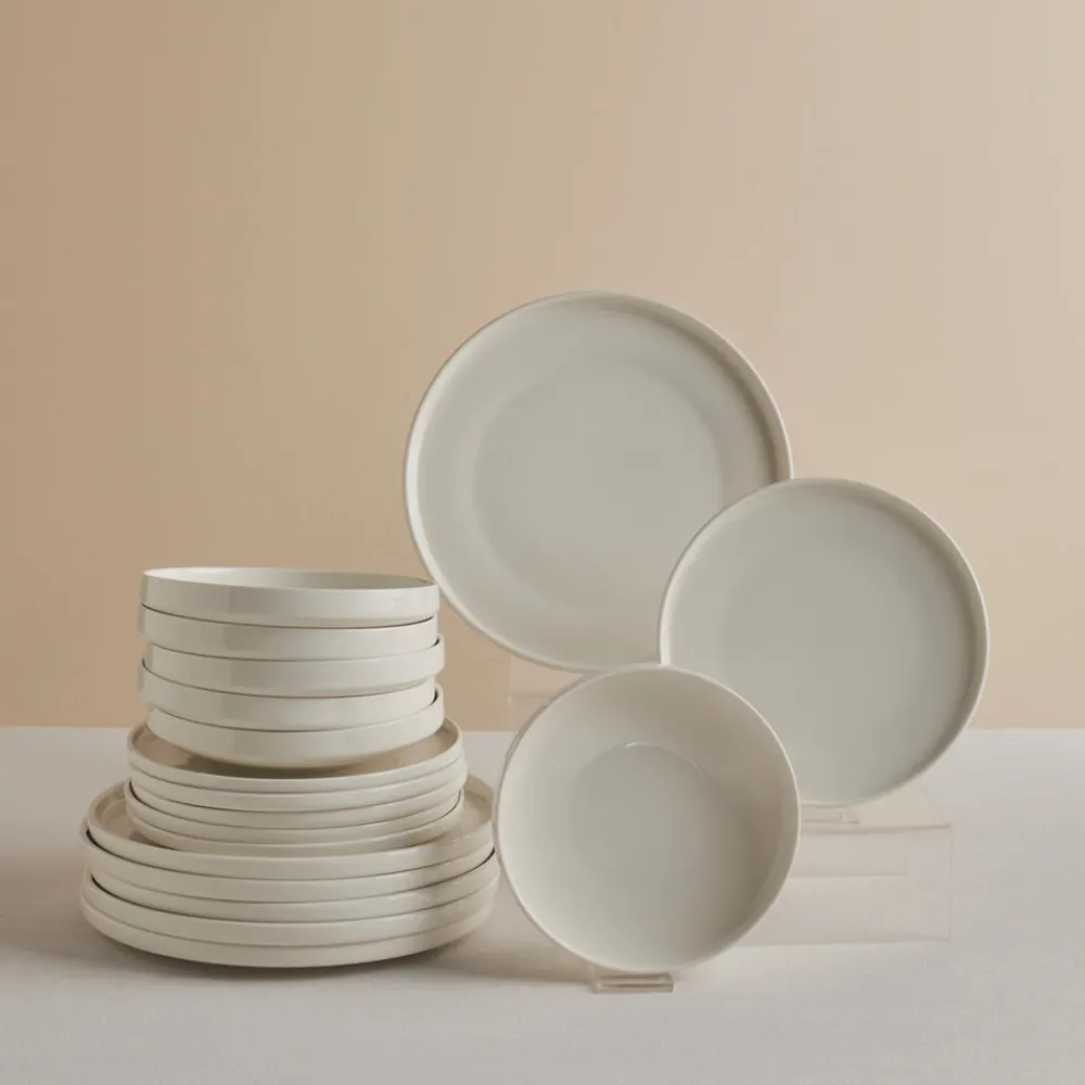 Sale Stream Bone China Felix XL 18-Piece China Dinner Set for 6 People, White See All Dinner Sets|Bone China Dinner Sets