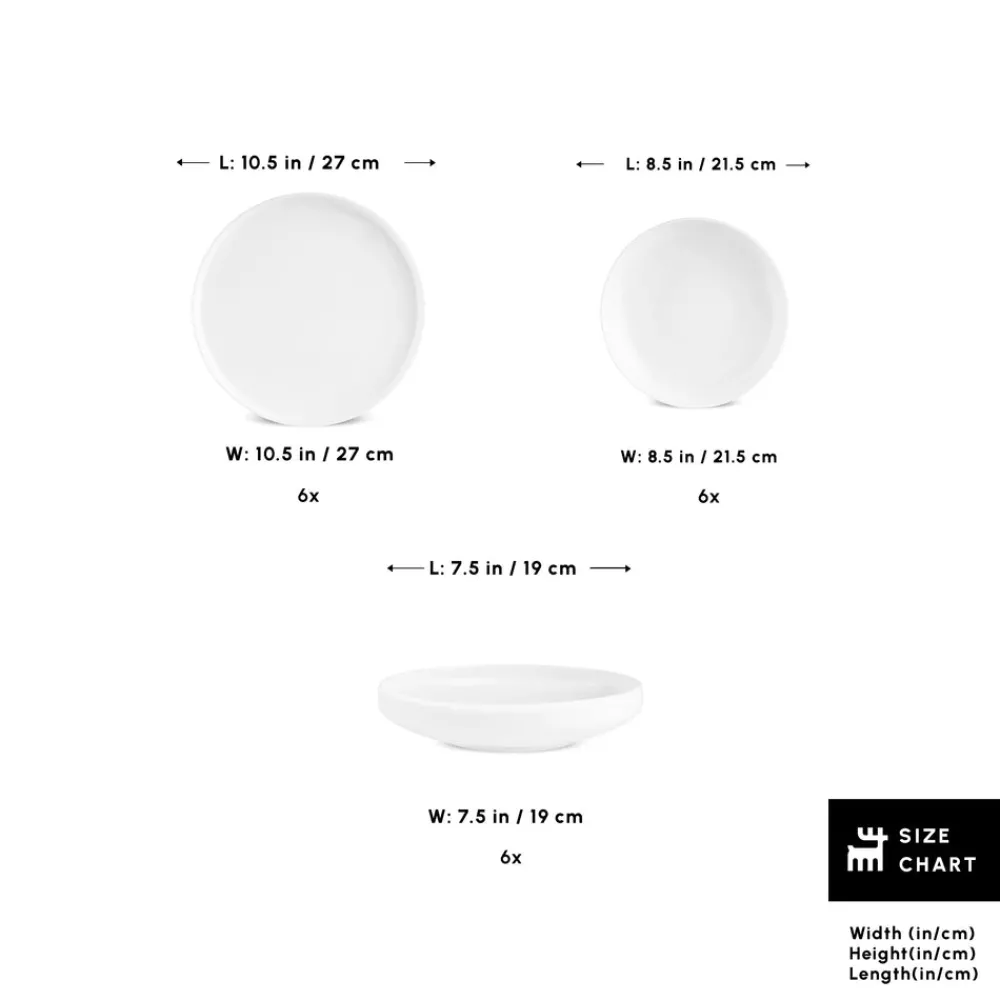 Sale Stream Bone China Felix XL 18-Piece China Dinner Set for 6 People, White See All Dinner Sets|Bone China Dinner Sets