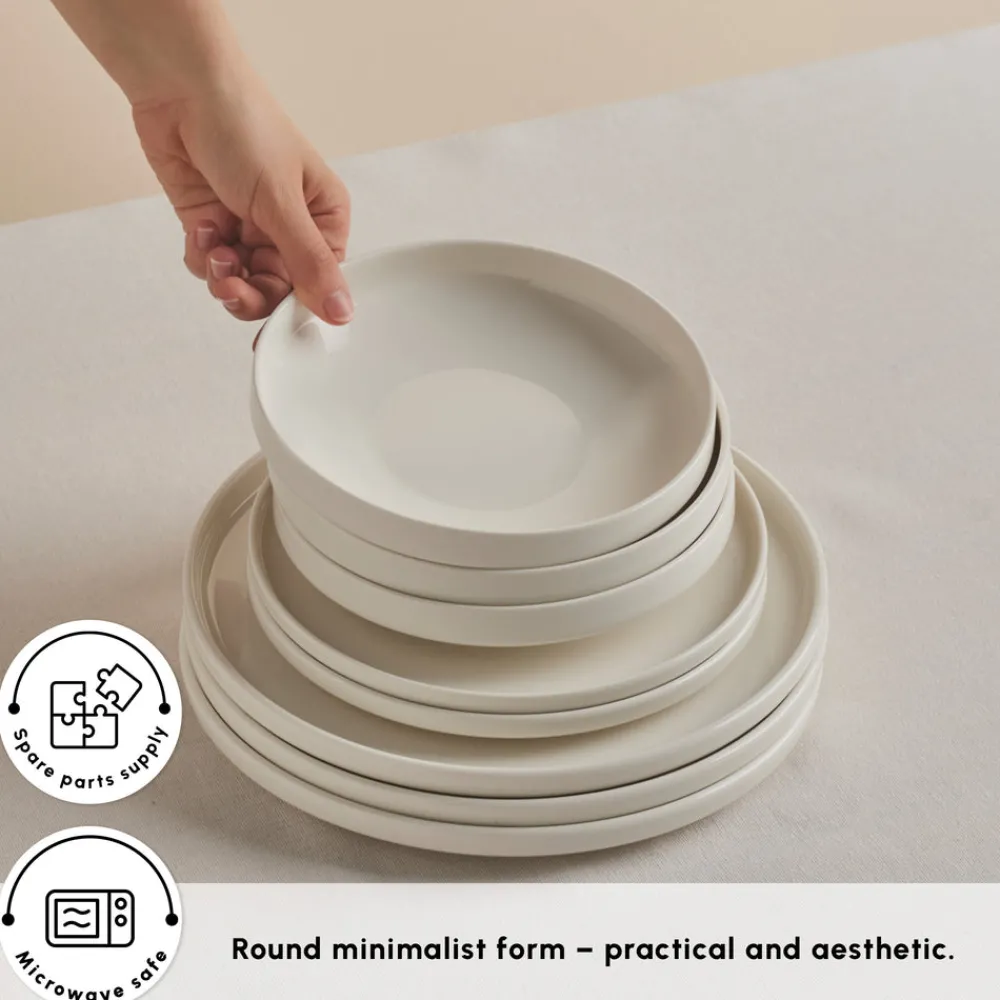 Sale Stream Bone China Felix XL 18-Piece China Dinner Set for 6 People, White See All Dinner Sets|Bone China Dinner Sets