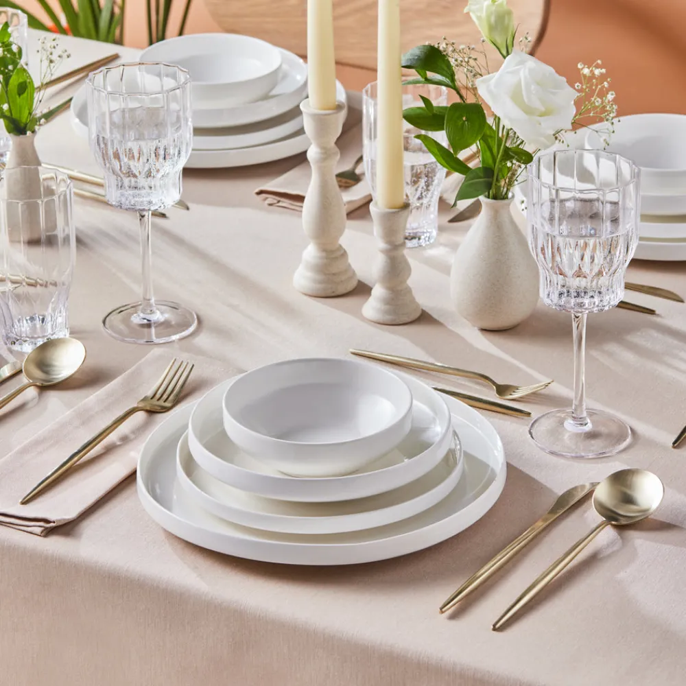 Outlet Stream Bone China Saturn 24-Piece Dinner Set for 6 People, White See All Dinner Sets|Bone China Dinner Sets