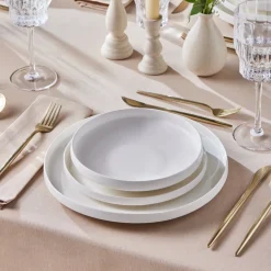 Outlet Stream Bone China Saturn 24-Piece Dinner Set for 6 People, White See All Dinner Sets|Bone China Dinner Sets