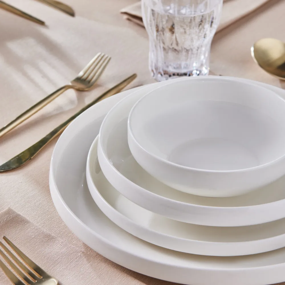 Outlet Stream Bone China Saturn 24-Piece Dinner Set for 6 People, White See All Dinner Sets|Bone China Dinner Sets