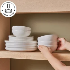 Online Stream Bone China Remi 18-Piece Bone China Dinner Set for 6 People, White See All Dinner Sets|Bone China Dinner Sets