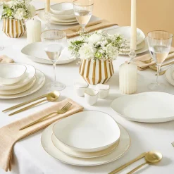 Best Stream Bone China Middle 53-Piece Dinner Set for 12 People, See All Dinner Sets|Bone China Dinner Sets