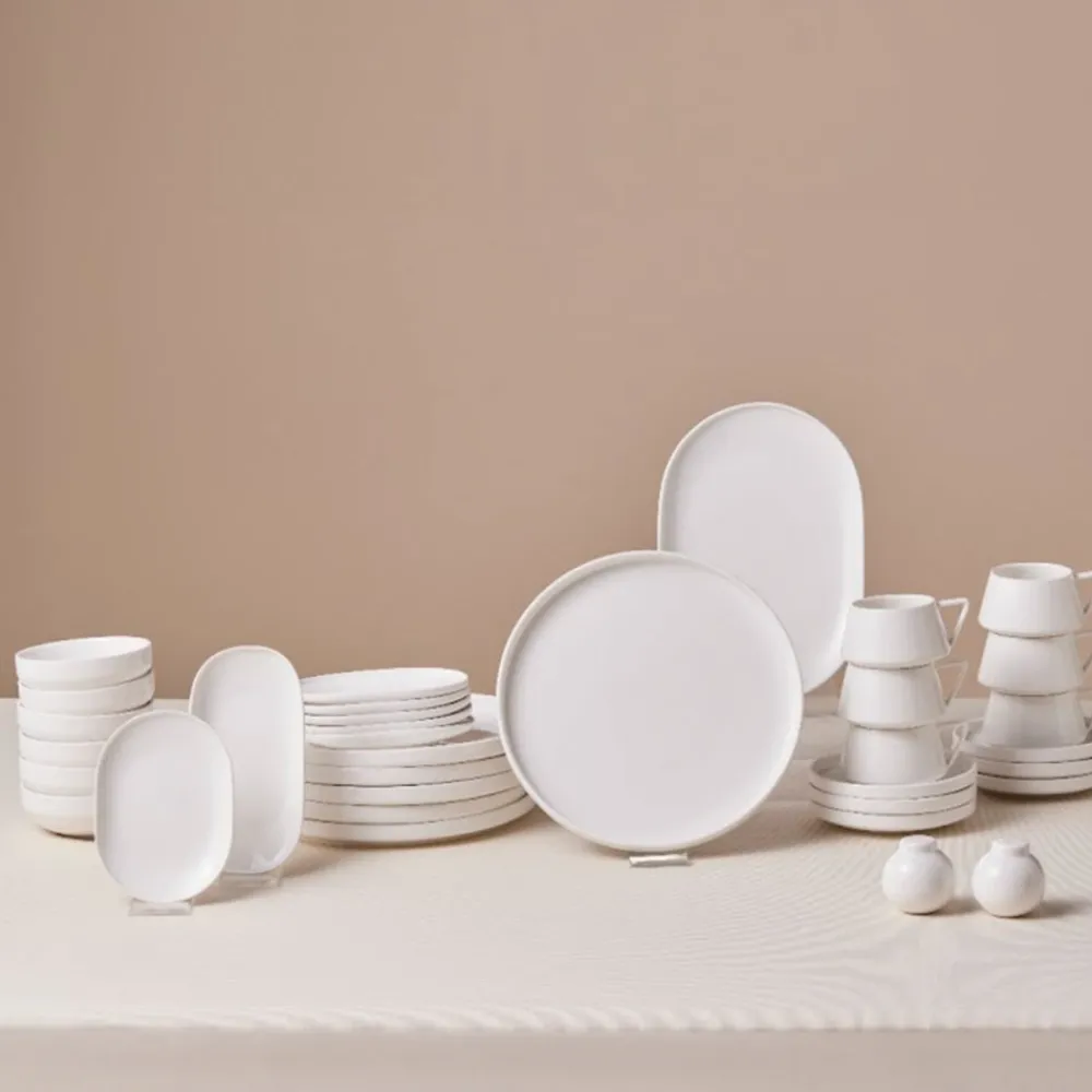 New Stream Bone China Meridian 34-Piece Serveware Set for 6 People, White See All Serveware Sets|Forever Bone China Serveware Sets